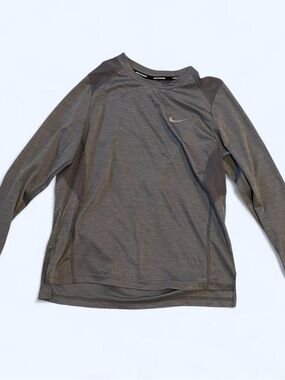 Nike Running Dri-FIT Long Sleeve Top - Gray and Black size M